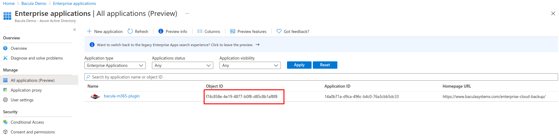 Plugin app in a new tenant