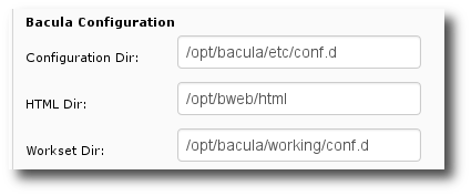 BWeb configurator: Configuration parameters