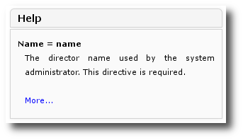 BWeb configurator: Online documentation displayed