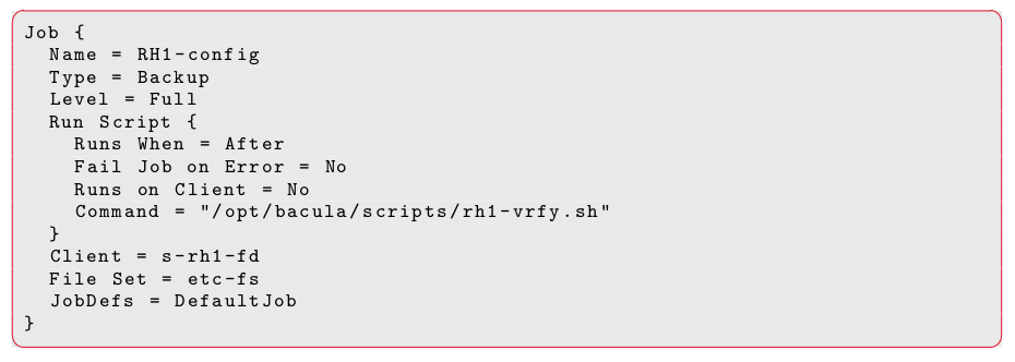Adding a Run Script to the Backup Job