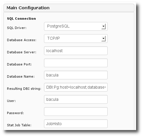 Connection parameters