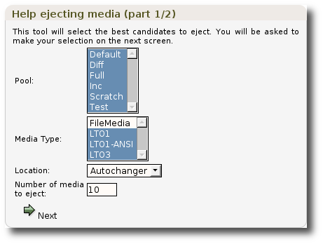Selection criteria for exporting Volumes