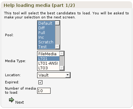 Selection criteria for importing Volumes