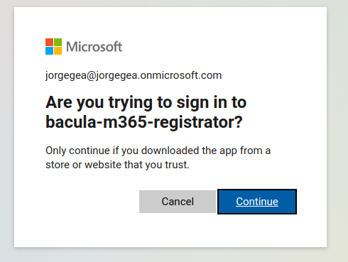 Plugin registrator app confirmation