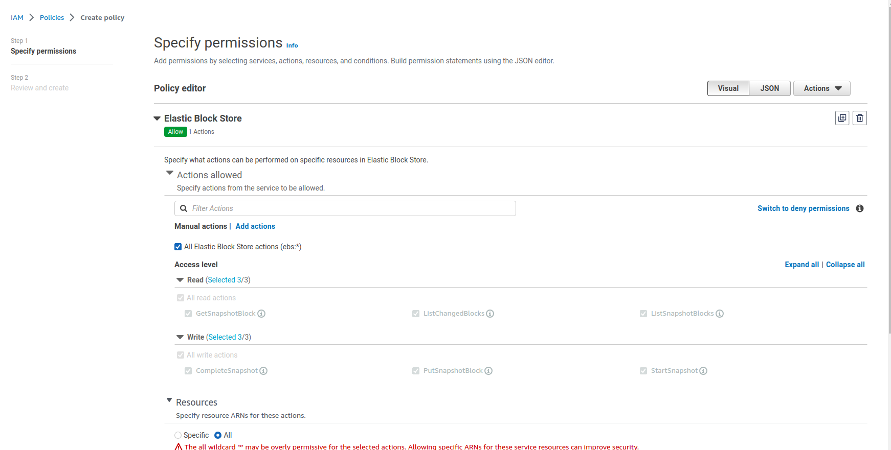 New Policy for all EBS Permissions