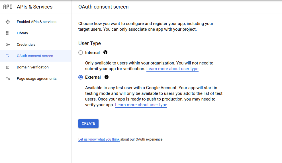 Consent screen 1