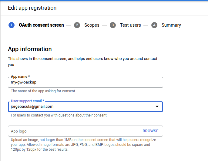 Consent screen 2